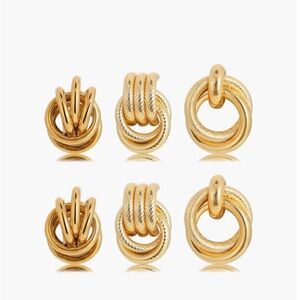 NEW Commense Three-Piece Cross Hoop Drop Earrings